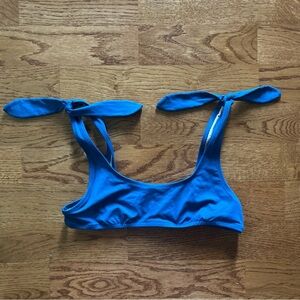 J. Crew Bikini Top Swim Suit Blue XXS Scoop Tie Top Women Unlined French